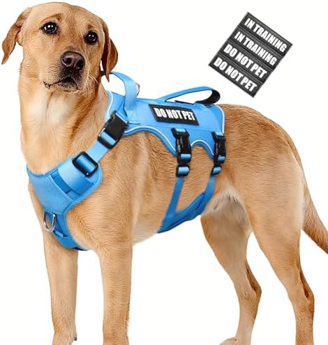 WINSEE Escape Proof Dog Harness with Double Handle+4 Removable Patches by WINSEE