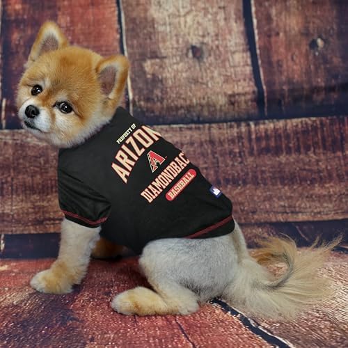 MLB Arizona Diamondbacks Dog T-Shirt, Medium. - Licensed Shirt for Pets Team Colored with Team Logos. - Premium Stretchable Materials for The Comfort of Your Dog & cat. - Image 4
