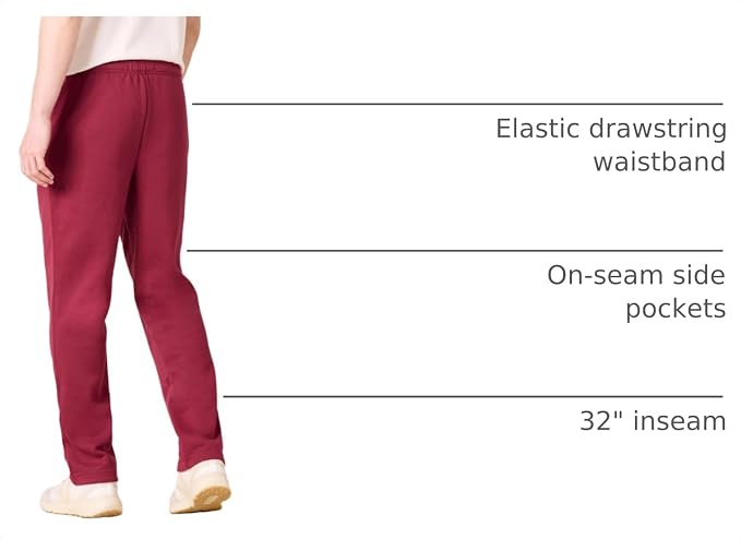 Amazon Essentials Men's Relaxed Straight Leg Fleece Open Bottom Sweatpant (Available in Big & Tall) - Image 4