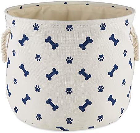 Bone Dry 5511 Pet Storage Collection Paw and Bone Print, Medium Round, Nautical Blue by BoneDry