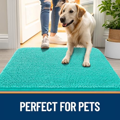OLANLY Dog Door Mat for Muddy Paws 54x24, Super Absorbent Chenille Mud Mat - Image 6