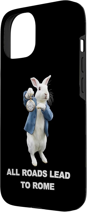 Funny AI Rabbit Meme Tshirt - All Roads Lead to Rome Humor Case for iPhone 15 - Image 2