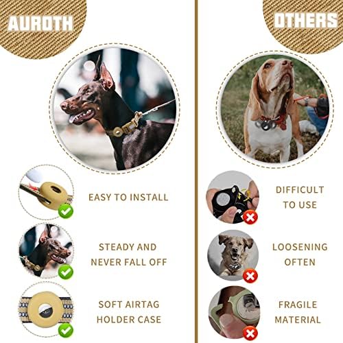 Auroth Airtag Dog Collar, Adjustable Air Tag Case Holder Dog Collar for Medium Large Dogs, Airtag Dog Collar Holder with Heavy Duty D Ring Tangle Free - Image 4