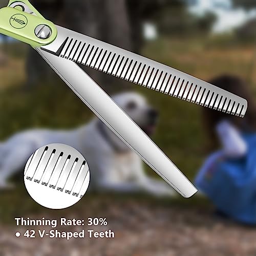 HASHIMOTO Thinning Shears for Dogs, Dog Thinning Shears for Grooming, 42 Teeth, 6.5 inch, 30% Thinning Rate, Extremely Light Weight, Designed for Professional Pet Groomers or Family DIY Use. - Image 3