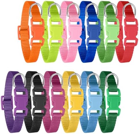 12 Pack Puppy Collars for Litter, Adjustable Puppy ID Collars Multicolor by Makeyourlifemoreenjoyable