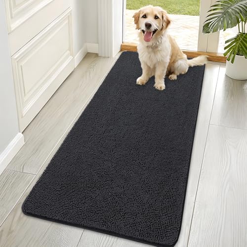 OLANLY Dog Door Mat for Muddy Paws 70x35, Super Absorbent Chenille Mud Mat by OLANLY