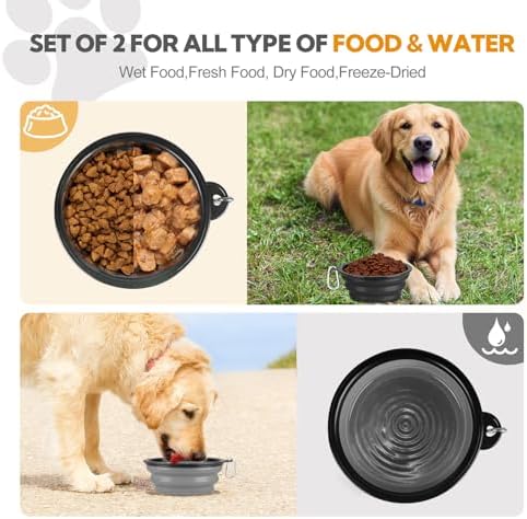 Collapsible Dog Bowl Large 34oz, Travel Dog Water Bowl Portable - Image 3