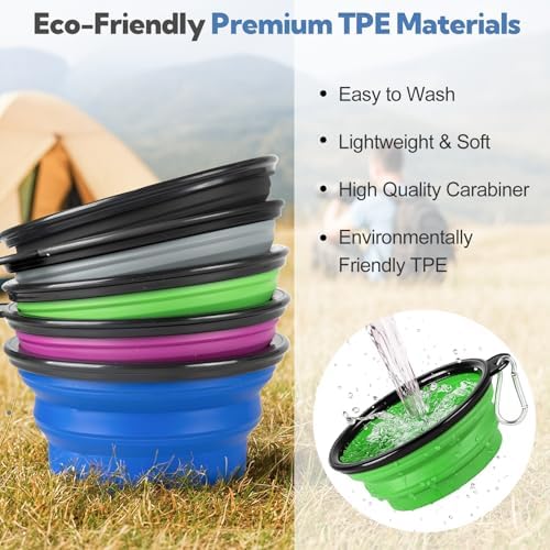 Collapsible Dog Bowl for Travel,2-Pack 12oz Pet Portable Water Food Bowls - Image 6