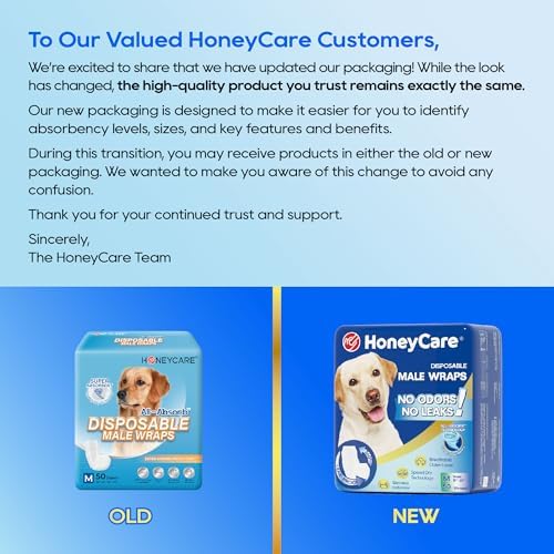 HONEY CARE All-Absorb A25 Male Dog Wrap, 50 Count, Medium, White - Image 2