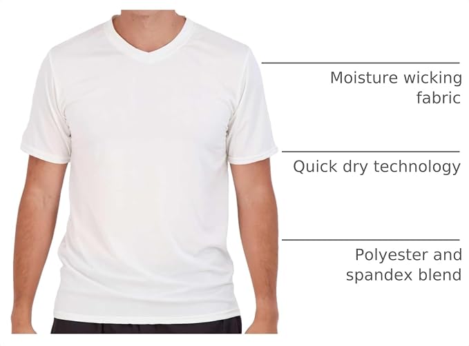 5 Pack Men's Dry Fit V Neck Gym Workout T Shirts Athletic Moisture Wicking | Cooling, Quick Dry, Breathable, Short Sleeve, Exercise, Cycling, Sports, Outdoor, Fitness, Golf, Crossfit, Hiking, Tennis - Image 4