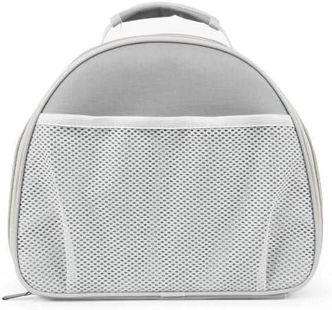 Bird Travel Carrier Cage, with Stainless Steel Metal Window and Wood Perch, Portable Bag for Cockatiel Parakeet Conure Green Cheek Budgie (Grey, Steel Window) - Image 3