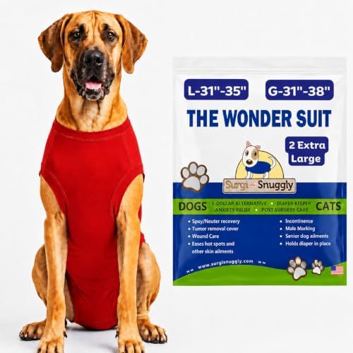 Surgi Snuggly Dog Surgery Recovery Suit, Cone Alternative, Spay/Neuter 2XL by Surgi%7ESnuggly