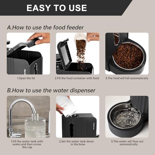 Gravity Automatic Cat Feeder, Water & Food Dispenser Set, Stainless Bowls - Image 6