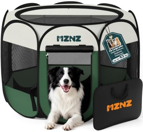 Dog Cat Small Animal Puppy Playpen Crate, Large, Dark Green by MZNZ