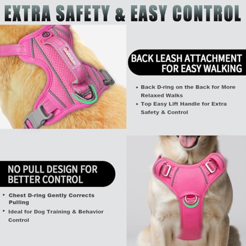 BARKBAY Dog Harness for Large Dogs No Pull Dog Vest ID Tag Pocket - Image 3