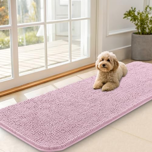 OLANLY Dog Door Mat for Muddy Paws 47x20, Super Absorbent Chenille Mud Mat by OLANLY