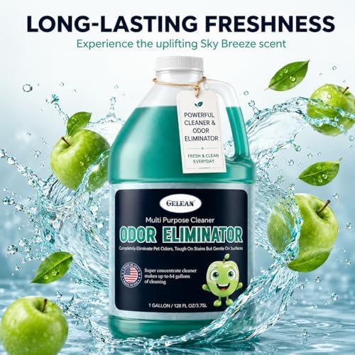Multi Purpose Cleaner Pet Odor eliminator - pH Neutral - Strong Odor Floor Cleaner - Pet Odor Eliminator for Home - Best Scent Remover for Cat and Dog Pee All Purpose Cleaner 1 gallon (Sky Breeze) - Image 2