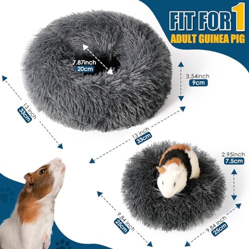 Plush Guinea Pig Bed - Plush Guinea Pig Hideout, Removable Cushioned Pillow, Super Cozy, Ideal Burrowing Bed for Small Pets, Dark Gray - Image 6