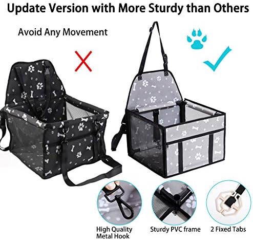 GENORTH Dog Car Seats for Small and Medium Dogs,Portable Puppy/Pet Car Booster Seat with Clip-On Leash and Mesh Window for Pet Up to 20 lbs - Image 3