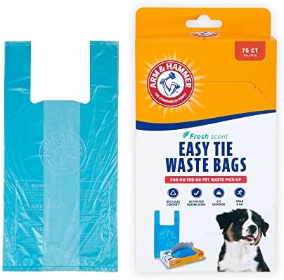 ARM & HAMMER 71041 Easy-Tie Waste Bags, Blue, 75 Count - Pack of 1 by ARMHAMMER
