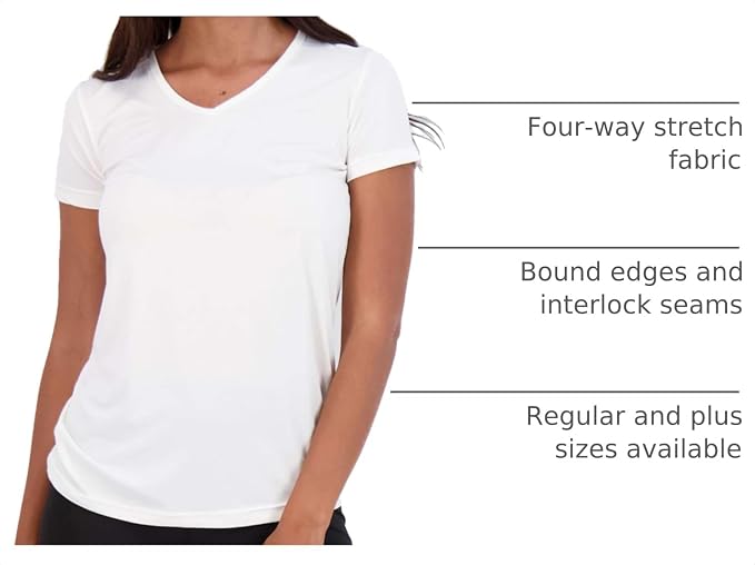5 Pack Women's Dry Fit V Neck Workout Tops T Shirts Athletic Gym Yoga Tees | Available In Plus Size, Cooling Moisture-Wicking, Short Sleeve, Quick-Dry, Fitness, Stretch, Exercise, Running, Hiking - Image 4