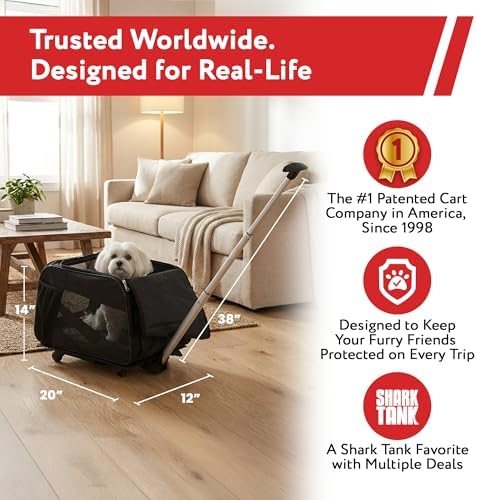 dbest products Rolling Pet Carrier with Wheels Airline Approved - TSA Dog Cat Carrier for Airplane Travel - Wheeled Pet Carrier 18x12x20 for Pets up to 24lbs - Collapsible Travel Bag - Image 2