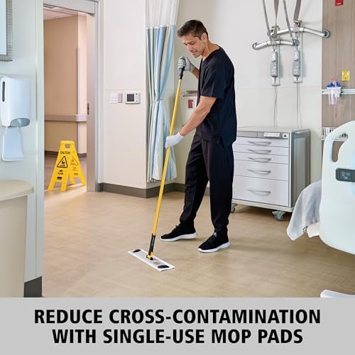 Rubbermaid HYGEN Disposable Microfiber Pad, 18 Quick Connect Mop System, 50 Count (Pack of 3), with Scrubbing Stripes for Dry & Wet Cleaning, Multi-Surface - Image 3