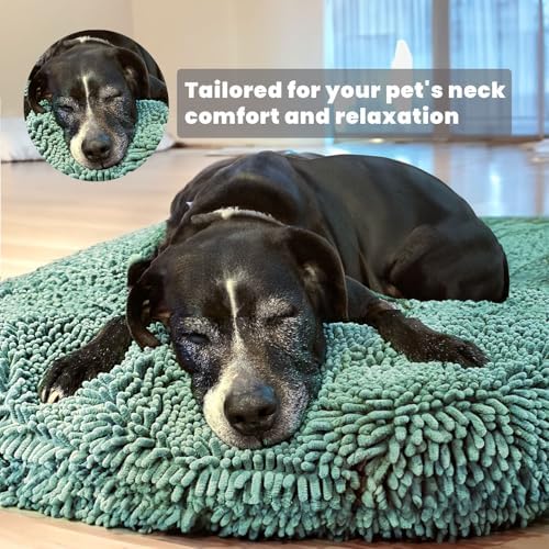 Muddy Mat®Cloud K-9 Bed for Dogs & Cats, Soft & Relaxing Donut Dog Bed, Chenille Material, Removable Cover, Washable & Dryer Safe–Seafoam Green Medium(35'x35') - Image 3