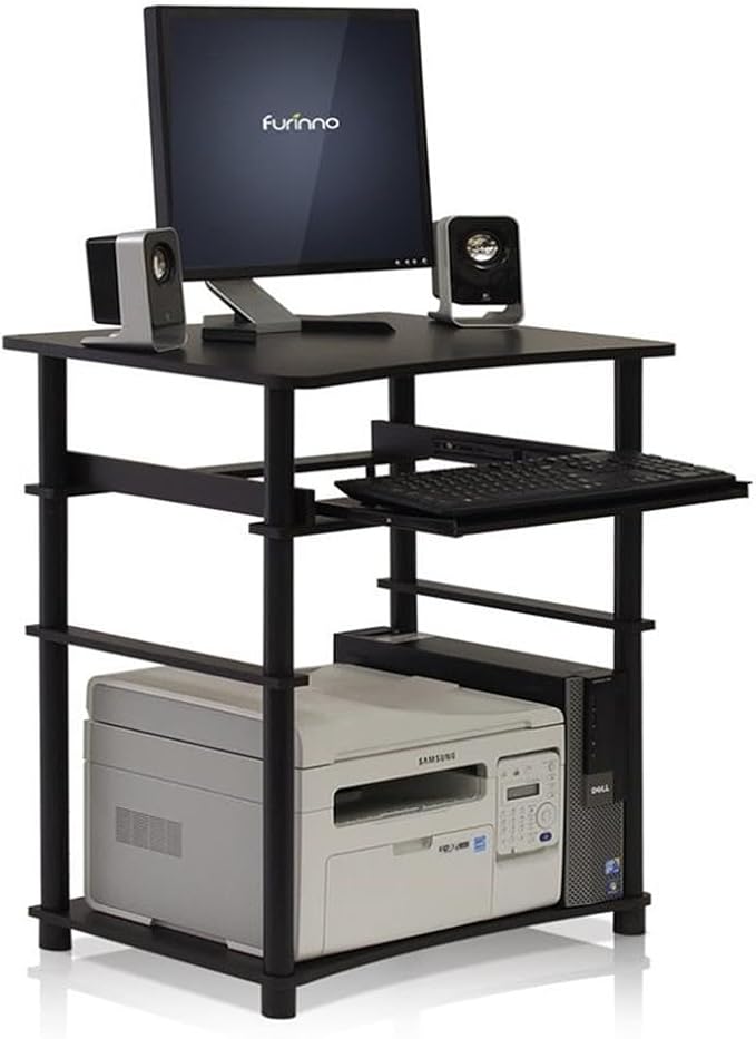Furinno Home Computer Desk, Espresso/Black - Image 4