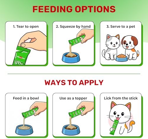 Cat UTI Treatment for Frequent Urination, Bladder & Kidney Irritation – Squeezable Dog UTI Treatment for Natural Care – Creamy UTI+ Cranberry Supplement for Dogs with Chicken Flavor – 10 Sticks x 5 g - Image 4