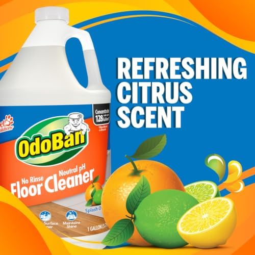 OdoBan Pet Solutions No Rinse Neutral pH Floor Cleaner Concentrate, Made in the USA, Splash O' Citrus Scent, 2 Gallons - Image 7