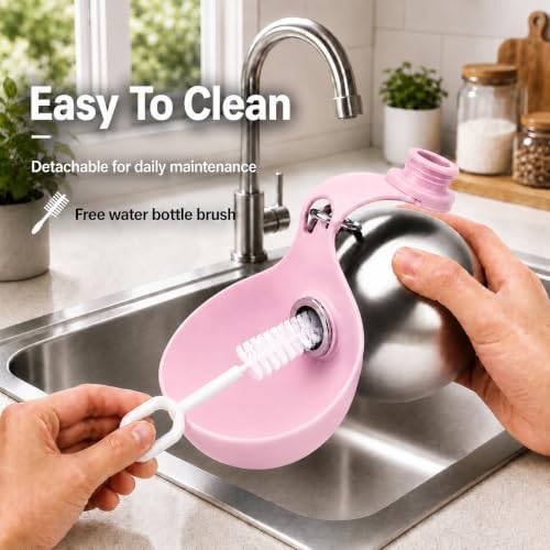 Portable Dog Water Bottle with Collapsible Silicone Bowl & Cleaning Brush - Image 2