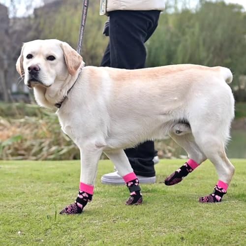 KOOLTAIL Valentines Dog Socks Shoes Costume to Prevent Licking Paws, Winter Dog Boots & Paw Protector for Hardwood Floors Anti Slip,Traction Control Grip Booties for Small Medium Large Senior Dogs, SM - Image 6