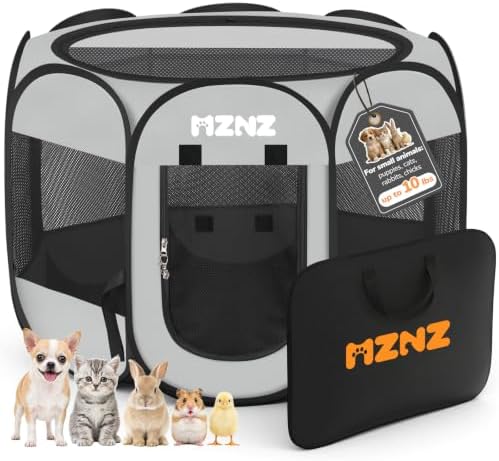 Dog Cat Small Animal Puppy Playpen Crate, Small, Whole Grey by MZNZ