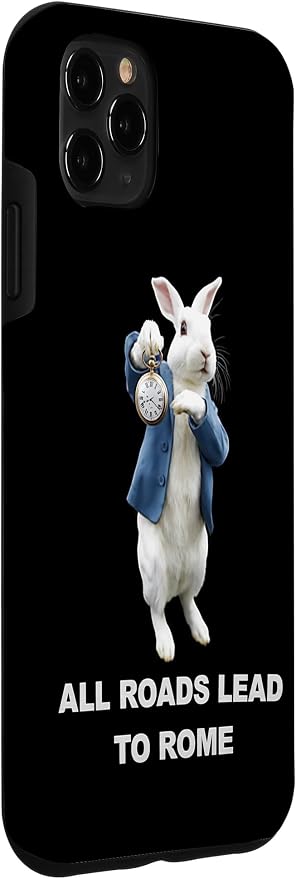 Funny AI Rabbit Meme Tshirt - All Roads Lead to Rome Humor Case for iPhone 11 Pro Max - Image 3