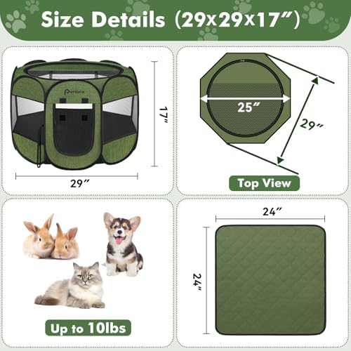 Persure Dog Cat Pet Playpen Puppy Crate Cage for Indoor Outdoor Travel - Image 6