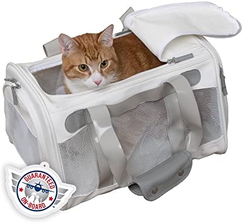 Sherpa Element Travel Pet Carrier with Stay Clean Technology, Airline Approved & Guaranteed On Board - White, Medium by Sherpa