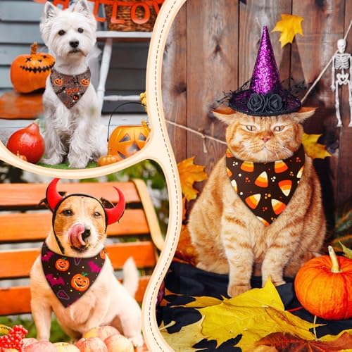 Weewooday 50 Pcs Halloween Dog Bandanas Bulk,25.6 x 17.7 x 17.7 Inch - Image 6