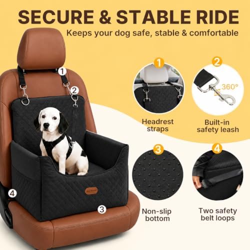 ALL GOOD PET SUPPLIES Dog Car Seat for Small/Medium Dogs Under 35lbs - Image 2
