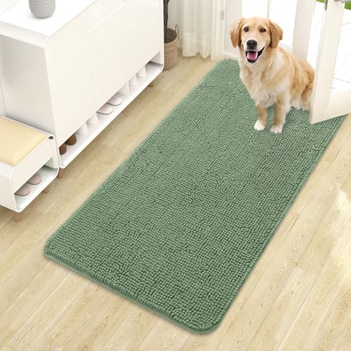 OLANLY Dog Door Mat for Muddy Paws 44x24, Super Absorbent Chenille Mud Mat by OLANLY