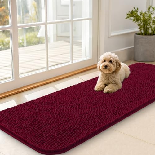 OLANLY Dog Door Mat for Muddy Paws 59x20, Super Absorbent Chenille Mud Mat by OLANLY