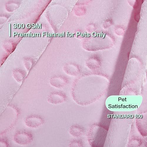 Pink Cat Blanket for Kitten Beds, Flannel Pink Stuff Cute Paw Print, 24 * 32 inches Dog Girls Blanket, Puppy Ragdoll Kitten Necessities - Image 2