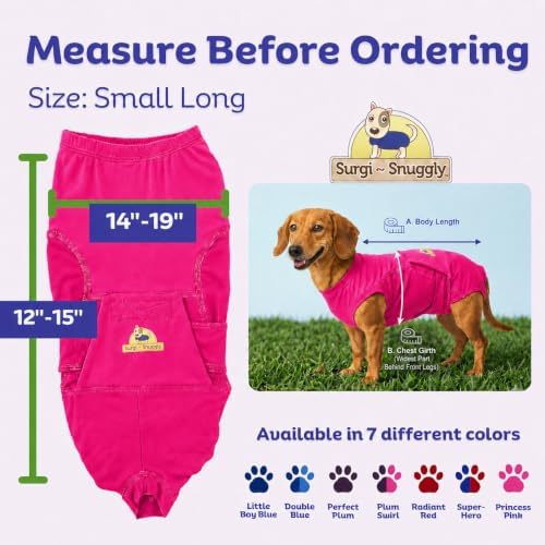Surgi Snuggly Dog Surgery Recovery Suit, Cone Alternative, Spay/Neuter SL - Image 6