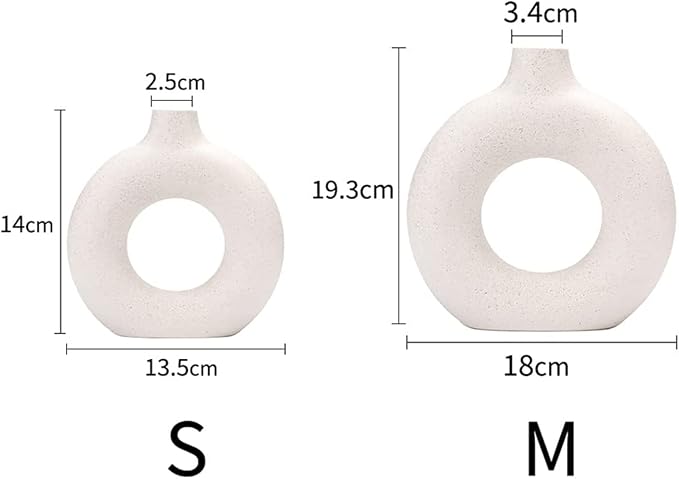 CEMABT Vases for Pampas Grass,Creative Vase Modern Home Decor,Handmade Vase White Ceramic Dried Flowers Crafts Ornaments for Office Home Deco Decoration - Image 2