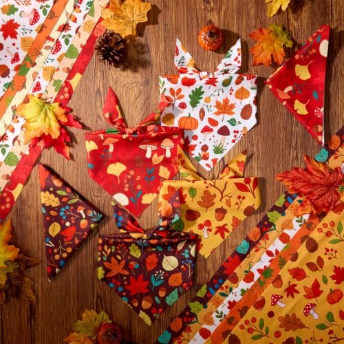Weewooday 50 Pcs Fall Dog Bandanas Bulk for Autumn Soft Bibs Adjustable - Image 5