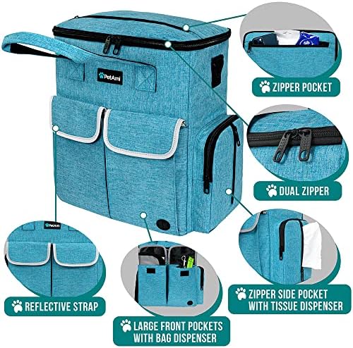 PetAmi Dog Travel Bag Organizer, Pet Supplies Diaper Tote, Navy Blue - Image 3