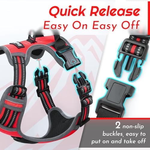 Eagloo Dog Harness for Large Dogs, No Pull Pet Vest with 2 Leash Clips - Image 6