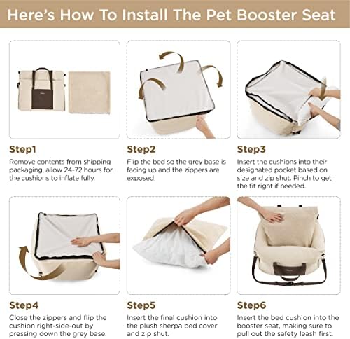 Lesure Dog Car Seat for Small Dogs,Booster Car Bed for Puppy Under 25lbs - Image 5