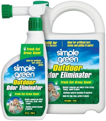 Simple Green Outdoor Odor Eliminator Fresh Cut Grass Scent 1 Gal + 32 oz by SimpleGreen