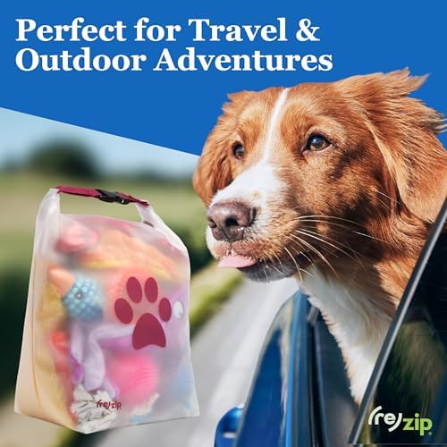 (re)zip Large Pet Food Travel Bag & Kibble Carrier, 40-Cup Roll Top Magenta - Image 7
